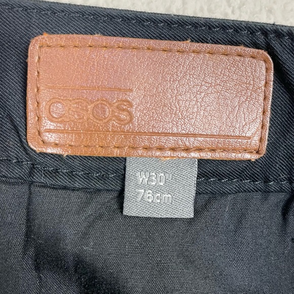 ASOS High-rise Button Fly Black Cotton Blend Business Casual Shorts Size 12 - Picture 2 of 14